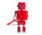 Red colored robot toy miniature with hanger