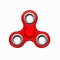 Red colorful spinner on a white background. Hand fidget spinner toy - stress and anxiety relief. Modern children`s toy -