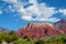 Red colour striped mountain rocks