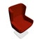 Red comfortable chair. Isometric view. 3D. Vector