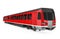 Red Commuter Train Isolated