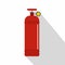 Red compressed gas container icon, flat style