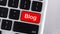 Red computer keypad button with text Blog