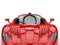 Red concept super car - headlights and hood extreme closeup shot