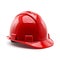 Red Construction helmet, plastic protective hat