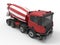 Red construction mixer truck