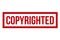 Red Copyrighted Rubber Stamp Isolated On White Background