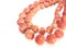 Red coral beads