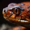 Red corn snake on branch