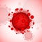 Red Corona Virus Infection. Dangerous disease symptoms. Medicine warning background. Vector illustration