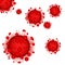Red Corona Virus Infection. Dangerous disease symptoms. Medicine warning background. Vector illustration isolated on white