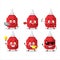 Red correction pen cartoon character with various types of business emoticons