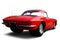 Red Corvette Drag Car