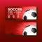 Red Coupon On Soccer Sport Game Template Vector