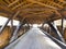 Red covered bridge interior