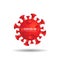 Red Covid-19 Coronavirus vector illustration isolated on white background. Logo Design Template