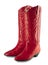 Red cowgirl boots, isolated