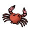 Red Crab. Happy cartoon Hand drawn vector illustration