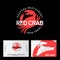 Red Crab restaurant logo. Seafood restaurant emblem. Identity. Business card.