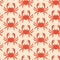 Red crabs on the sand.