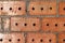 Red cracked brick wall background