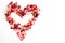 Red craft beads in a heart shape