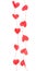 Red craft hearts garland isolated. Valentines wedding decoration