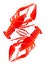 Red crayfish. Symbolic compositon.