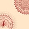 Red and cream Indian peacock mandala background
