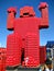 Red create lego style man coca cola creates