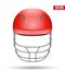 Red Cricket Helmet Front View