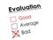 Red cross on evaluation check box