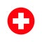 Red cross hospital isolated sign on white background. Medicine or pharmacy emblem