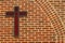 Red Cross Of Jesus With a Brick Background