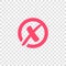 Red X Cross Mark in Circle, Vector icon. Rejected sign