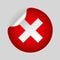 Red x cross  mark icon. Cancel flat symbol  in circle for website. vector eps10
