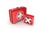 Red cross mark on a medical suitcase.