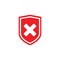 Red cross shield modern flat vector