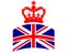 A Red Crown British United Kingdom Flag Emblem