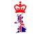 A Red Crown British United Kingdom Flag Map