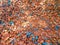 Red Crushed Brick Chips | Texture of Crushed Red Brick | Broken Brick Chips background