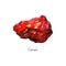 Red crystal garnet gem. Watercolor mineral. Illustration on white background.