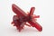 Red crystal of natural origin. Natural geological material for use in technology and jewelry
