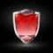 Red crystal shield in chrome