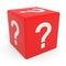 Red cube with question mark.