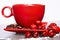 Red Cup on a saucer with cowberries