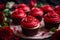Red cupcakes with buttercream forsting