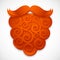 Red curly paper vector fake beard with mustaches