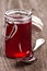 Red currant jelly in a jar