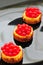 Red currant mini cheesecakes
